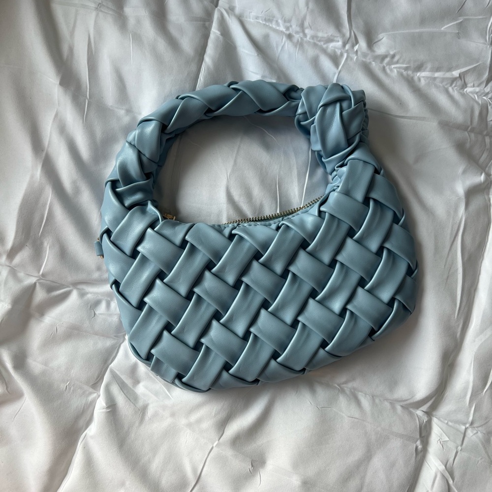 Elegant Blue Woven Women's Bag